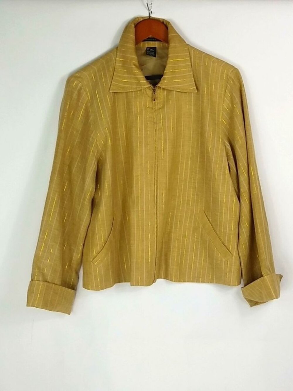Mel & Lisa 12 Golden Stripe Zip Jacket